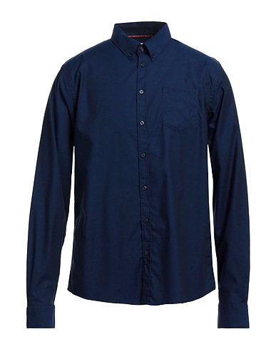 SUN 68 Solid colour shirt Midnight blue 98% Cotton, 2% Elastane