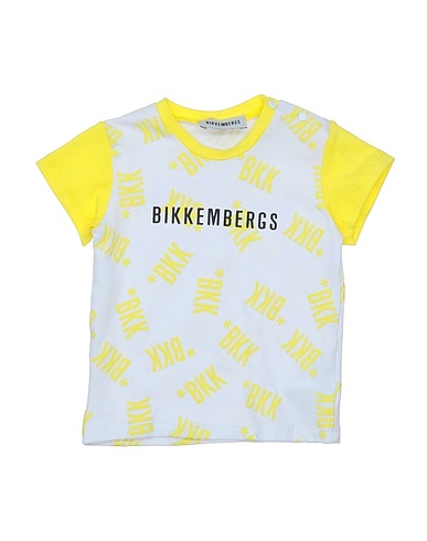 BIKKEMBERGS T-shirt Yellow 95% Cotton, 5% Elastane