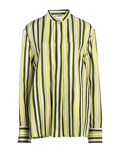 JIL SANDER ストライプ柄シャツ ライムグリーン レーヨン 64% / シルク 36%