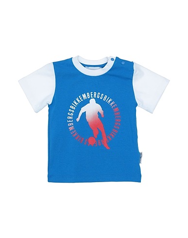 BIKKEMBERGS T-shirt Blue 95% Cotton, 5% Elastane