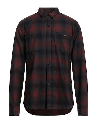 ONE OF THESE DAYS Checked shirt Burgundy 100% Cotton