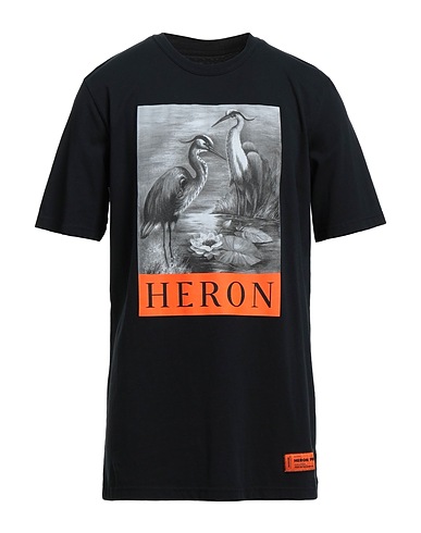 HERON PRESTON T-shirt Black 100% Organic cotton, Polyester