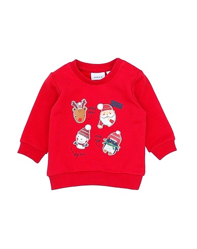 NAME IT® Felpa Rosso 95% Cotone organico, 5% Elastan