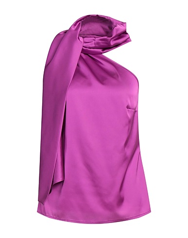 OLLA PARÉG One-shoulder top Mauve 97% Polyester, 3% Elastane