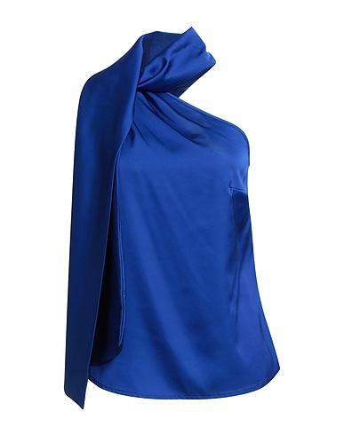 OLLA PARÉG One-shoulder top Blue 97% Polyester, 3% Elastane