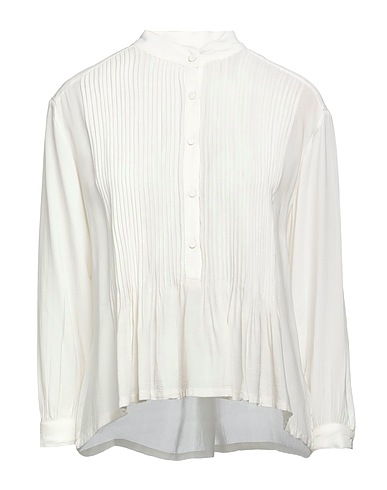ATOS LOMBARDINI Solid color shirts & blouses Ivory 100% Viscose
