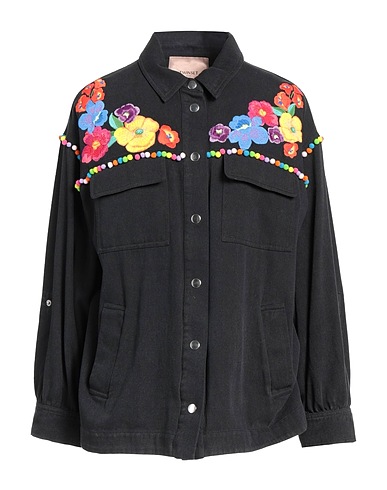 TWINSET TOPWEAR Black 100% Cotton, Polyester