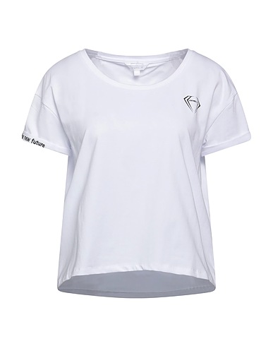 MET JEANS Basic T-Shirt White 95% Cotton, 5% Elastane