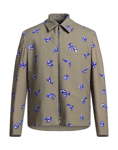 DIOR Hemd mit Muster Khaki 75% Schurwolle, 15% Mohairwolle, 10% Polyamid