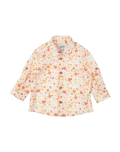 ALETTA Patterned shirt Ivory 97% Cotton, 3% Elastane