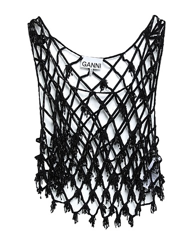 GANNI Top Nero 100% Poliestere