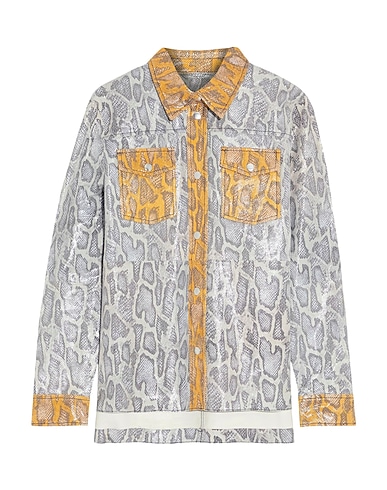 STAND STUDIO Patterned shirts & blouses Light grey 100% Lambskin