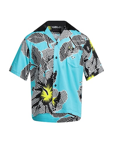 HAVANII Camicia fantasia Celeste 97% Cotone, 3% Elastan