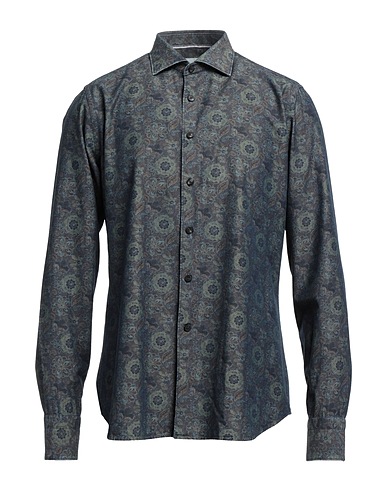 TINTORIA MATTEI 954 Patterned shirt Midnight blue 100% Cotton
