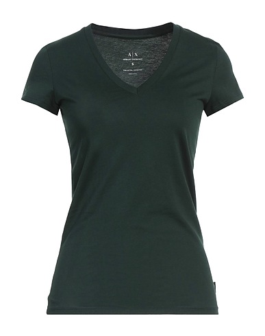 ARMANI EXCHANGE T-shirt basique Vert foncé 100% Coton Pima