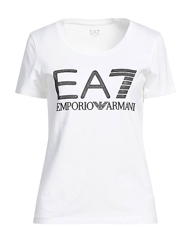 EA7 T-shirt Bianco 100% Cotone