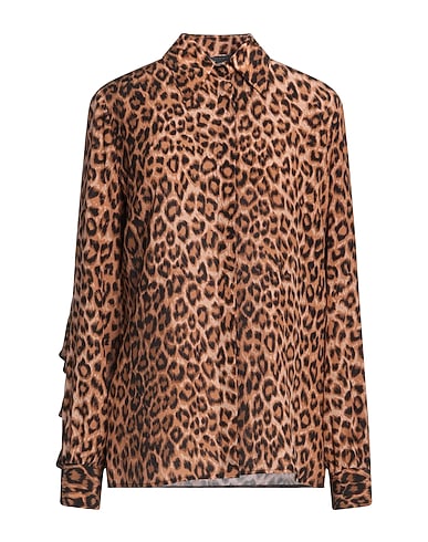 BLUMARINE Patterned shirts & blouses Brown 100% Silk