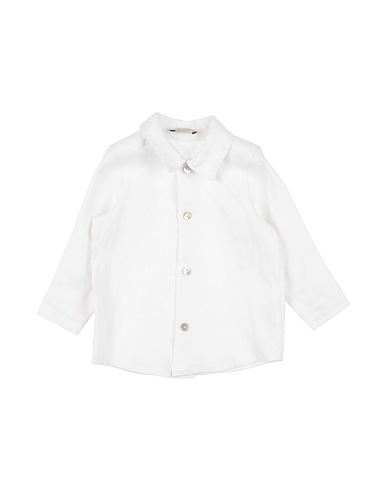 J.O. Milano Solid colour shirt White 100% Linen
