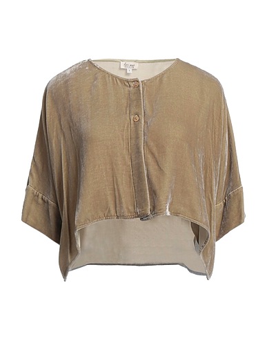 HER SHIRT HER DRESS Solid colour shirts & blouses Khaki 82% Viscose, 18% Silk