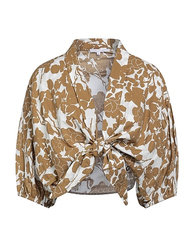 KORALLINE Floral shirts & blouses Khaki 100% Cotton