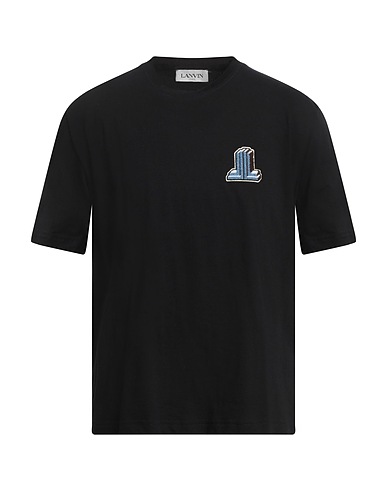 LANVIN Basic T-shirt Black 100% Cotton, Polyester