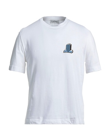 LANVIN Basic T-shirt White 100% Cotton, Polyester