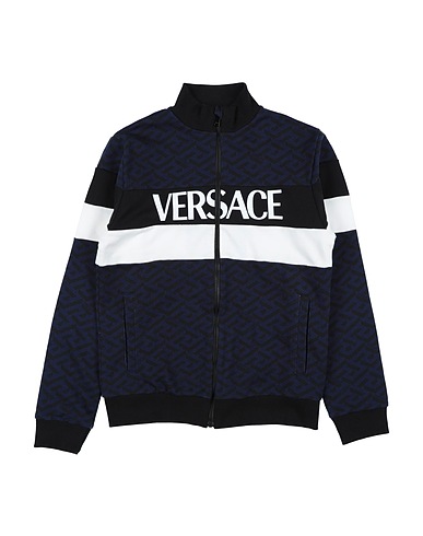 VERSACE YOUNG Sweatshirt Navy blue 100% Cotton, Elastane