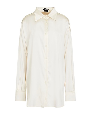 TOM FORD Solid color shirts & blouses Ivory 94% Silk, 6% Lyocell