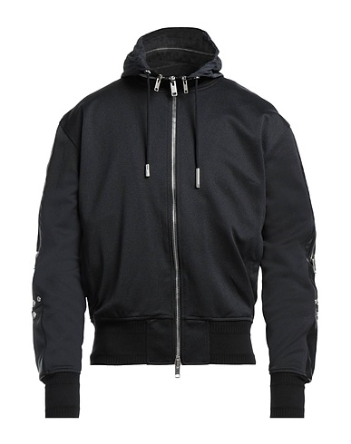 GIVENCHY Hooded track jacket  Black 55% Polyester, 45% Cotton, Lambskin