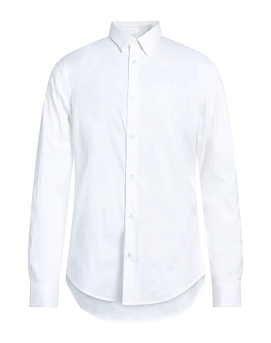EMPORIO ARMANI Einfarbiges Hemd Weiß 76% Baumwolle, 21% Polyamid, 3% Elastan