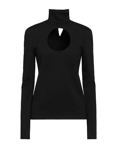 SARA BATTAGLIA T-shirt Black 65% Viscose, 32% Nylon, 3% Elastane