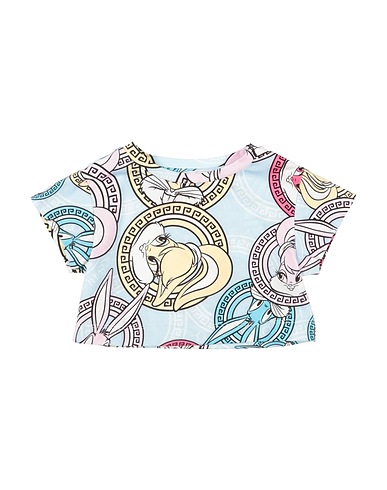 MONNALISA T-shirt Sky blue 95% Cotton, 5% Elastane