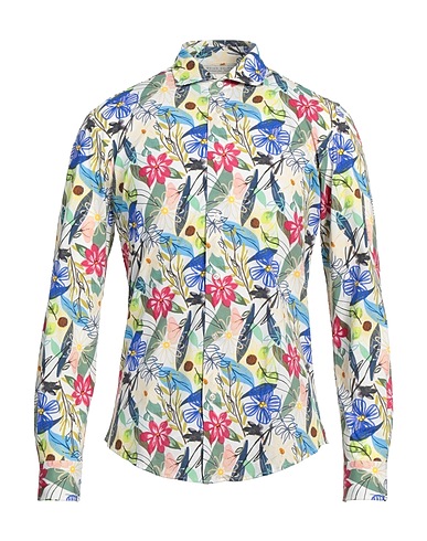 BRIAN DALES Patterned shirt White 84% Polyamide, 16% Elastane