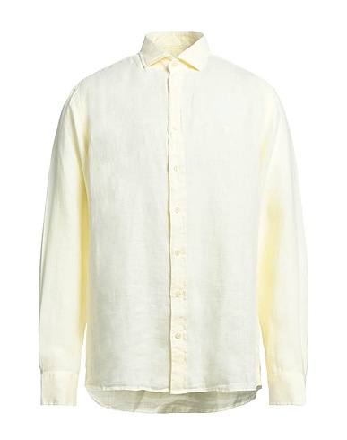 HACKETT Linen shirt Pastel yellow 100% Linen