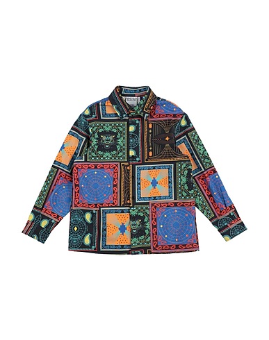 MARCELO BURLON Patterned shirt Black 100% Organic cotton, Polyester