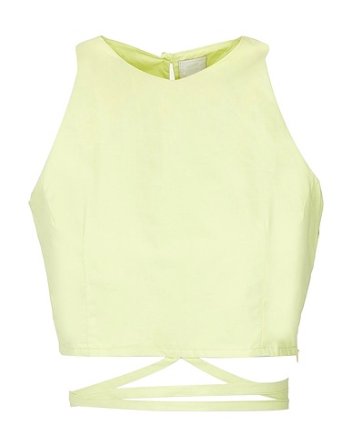 8 by YOOX Crop top LACE-UP CROP TOP
 Lime green 100% Cupro