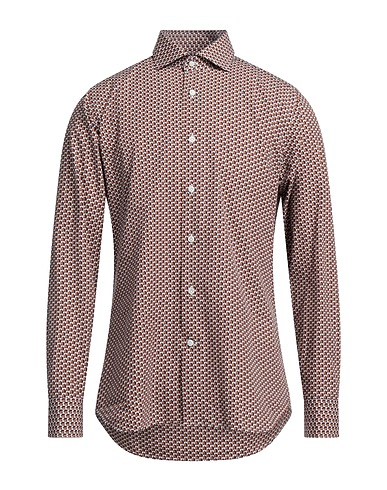 GUGLIELMINOTTI Patterned shirt Brown 100% Cotton