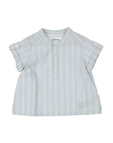 BONPOINT Shirts Sky blue 75% Cotton, 25% Linen
