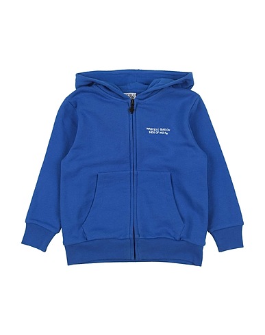 MARCELO BURLON Hooded track jacket  Blue 80% Cotton, 20% Polyester