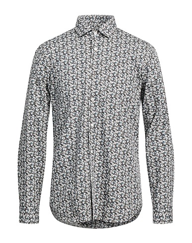 GUGLIELMINOTTI Patterned shirt Charcoal 100% Organic cotton
