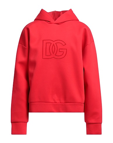 DOLCE&GABBANA Hooded track jacket  Red 80% Viscose, 17% Polyamide, 3% Elastane, Polyurethane, Polyester