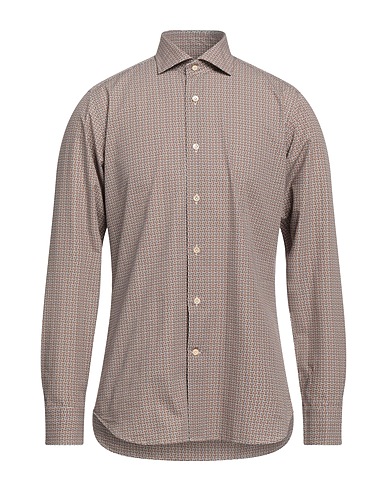 GUGLIELMINOTTI Patterned shirt Brown 100% Cotton