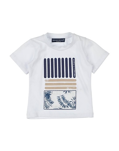 MANUELL & FRANK T-shirt White 90% Cotton, 10% Elastane