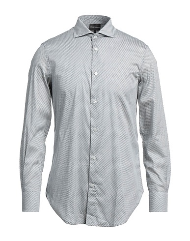 EMPORIO ARMANI Patterned shirt Charcoal 98% Cotton, 2% Elastane