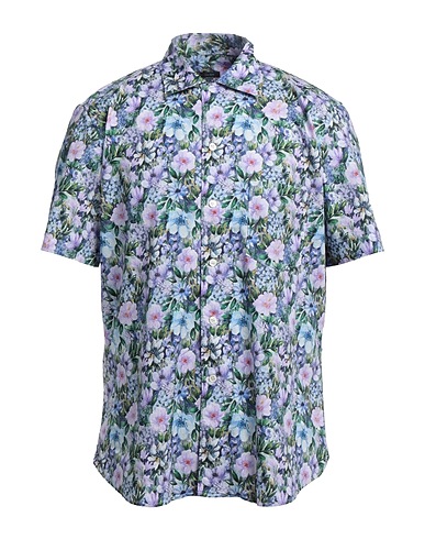 CALIBAN Patterned shirt Mauve 97% Cotton, 3% Elastane