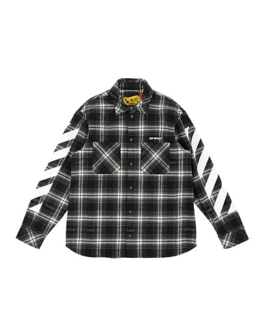 OFF-WHITE™ KIDS Patterned shirt Black 70% Cotton, 30% Polyester