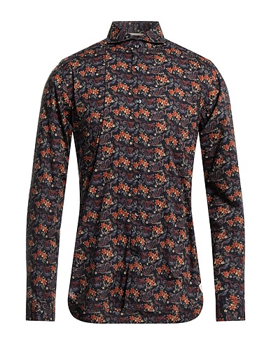 TINTORIA MATTEI 954 Patterned shirt Midnight blue 100% Cotton