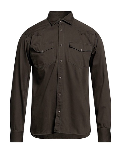 XACUS Denim shirt Dark green 100% Cotton