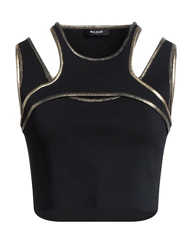 BALMAIN Top Black 90% Viscose, 9% Polyamide, 1% Elastane