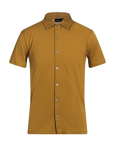 ROBERTO COLLINA Camicia tinta unita Verde militare 100% Cotone